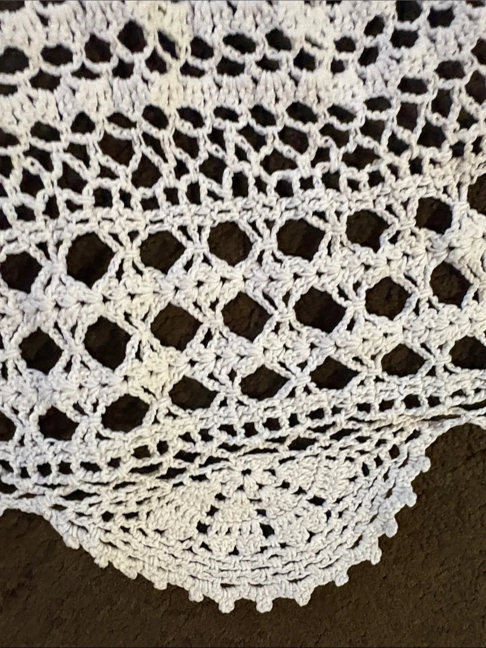 Handmade White Crochet Round Tablecloth / Doily - Home Dining